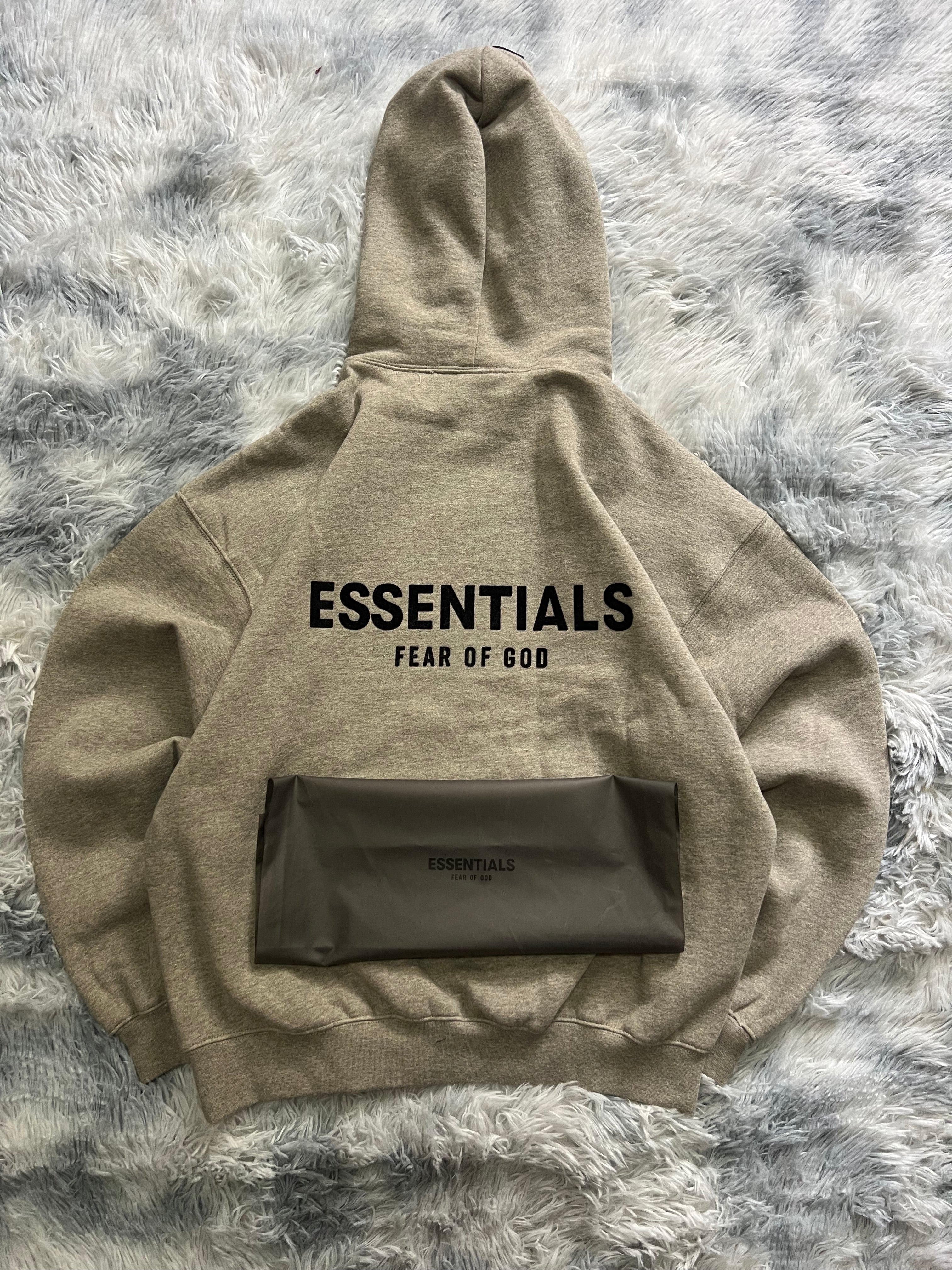 Essentials Dark Oatmeal Hoodie / NEW